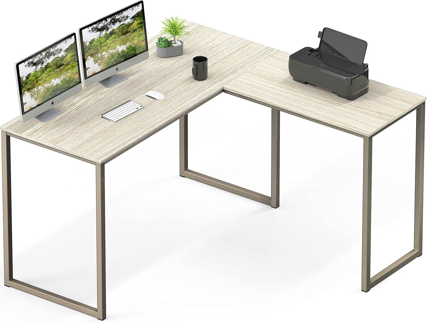 Mission 48 X 48 Inches L-Shape Home Office Computer Desk, Maple