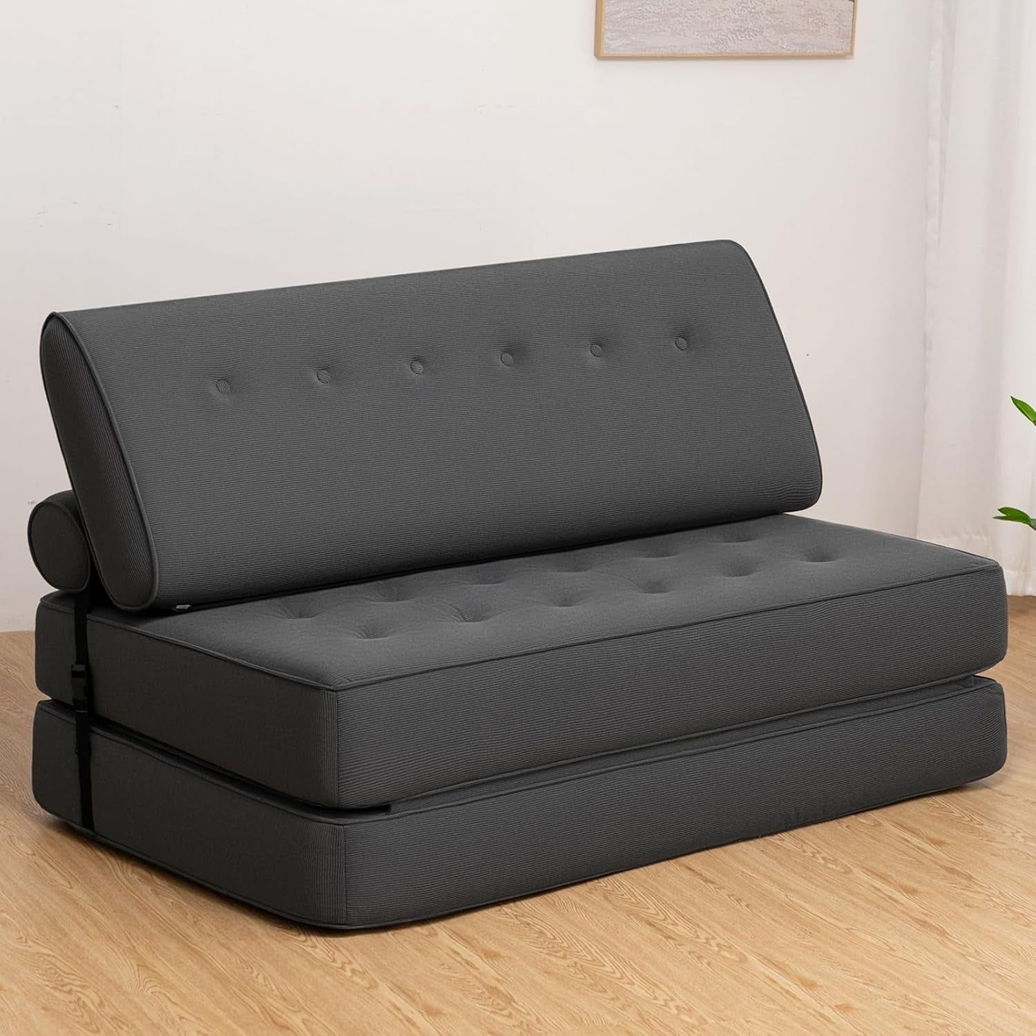 Versatile Folding Sofa Bed with Pillows for Comfort
