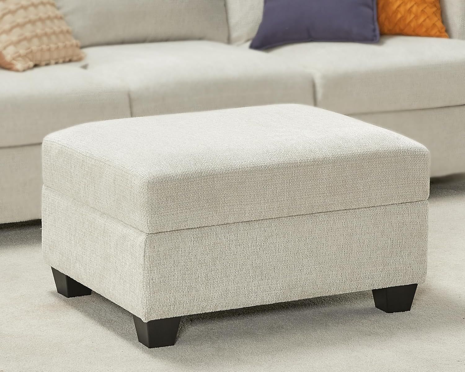 Modern Ottoman Sofa with Storage and Deep Seats