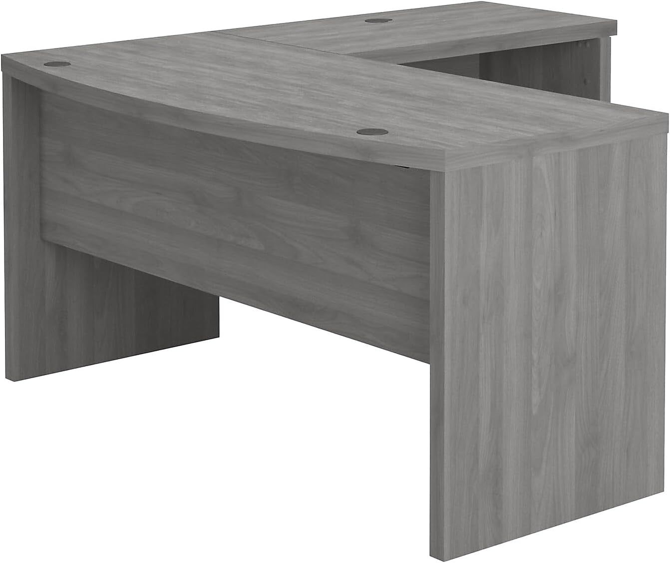 Modern L Shaped Bow Front Office Desk Gray