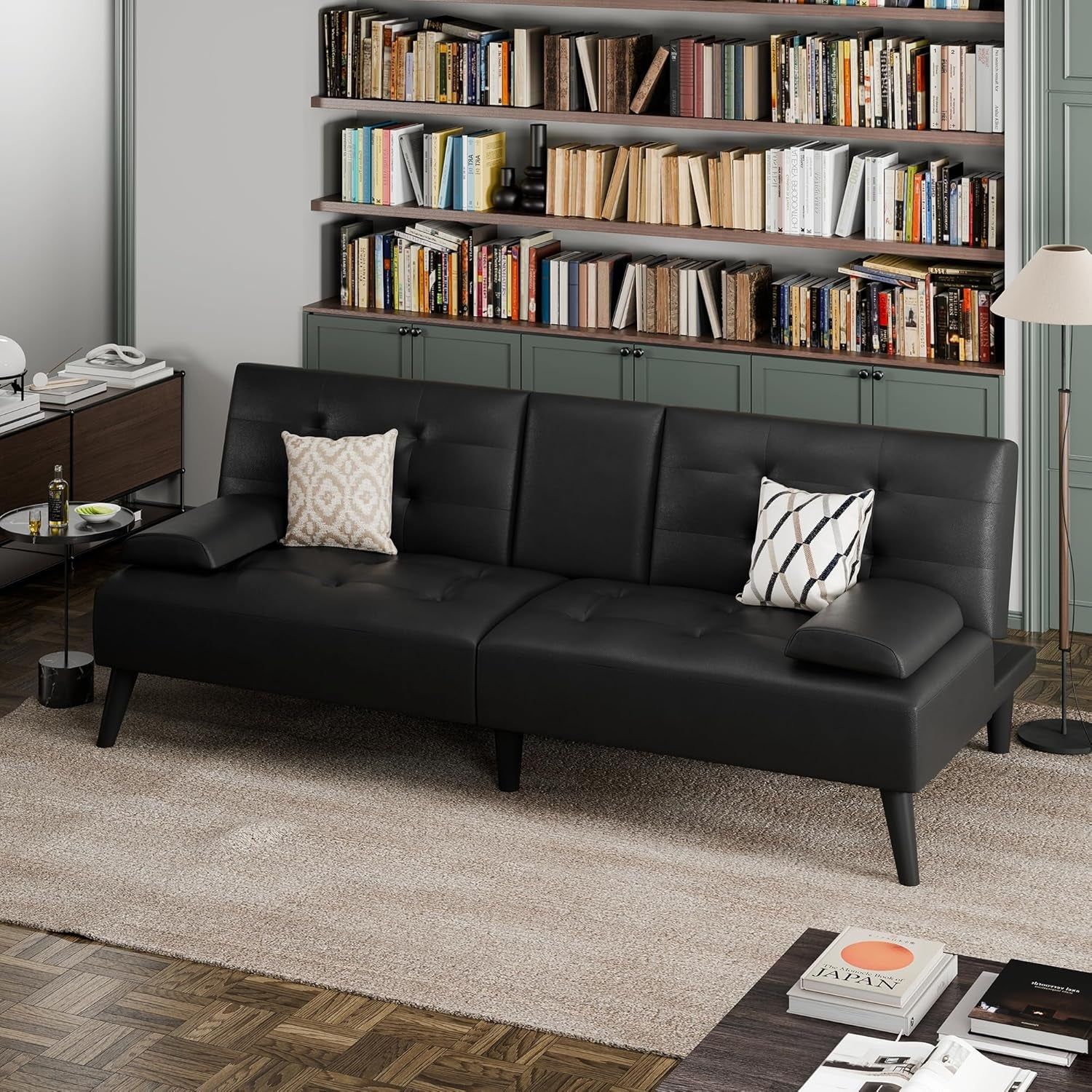 Modern Convertible Sofa Bed with Adjustable Recliner Arms