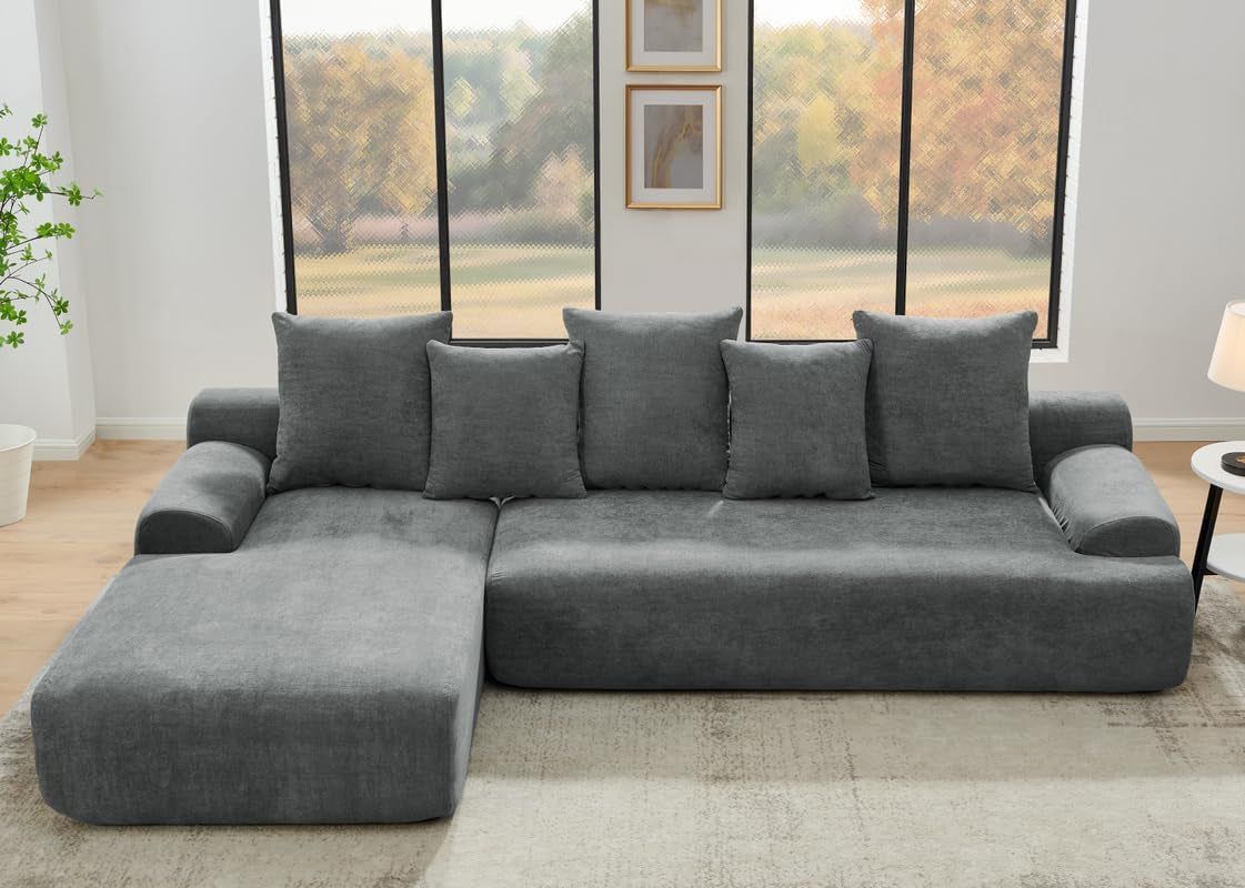 L Shaped Modular Sofa Luxurious Velvet Couch Set