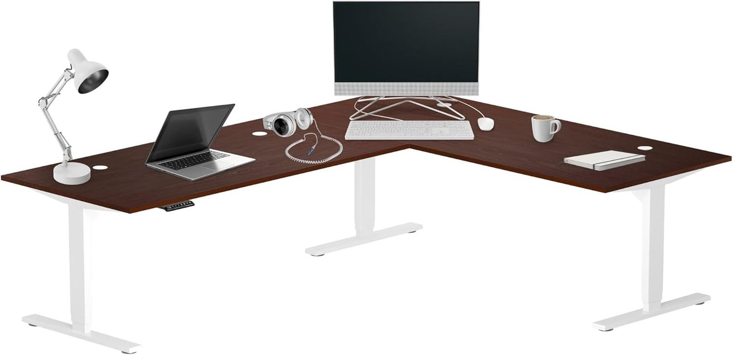 Height Adjustable L Shaped Standing Desk for Comfort