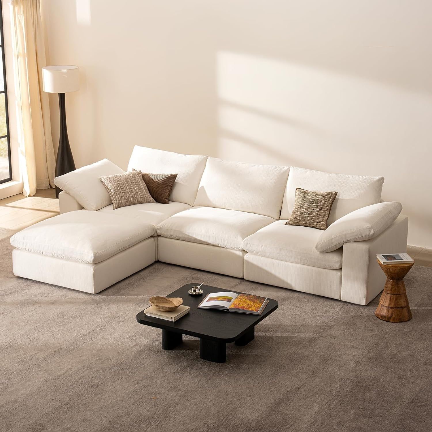Oversized Modular Sectional Sofa with Ottoman for Comfort
