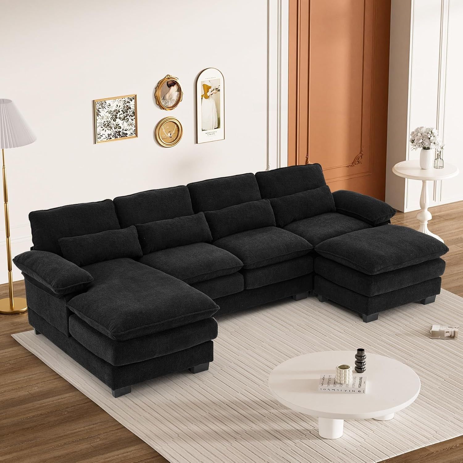 Cozy U Shape Sectional Sofa with Lounge Chaise