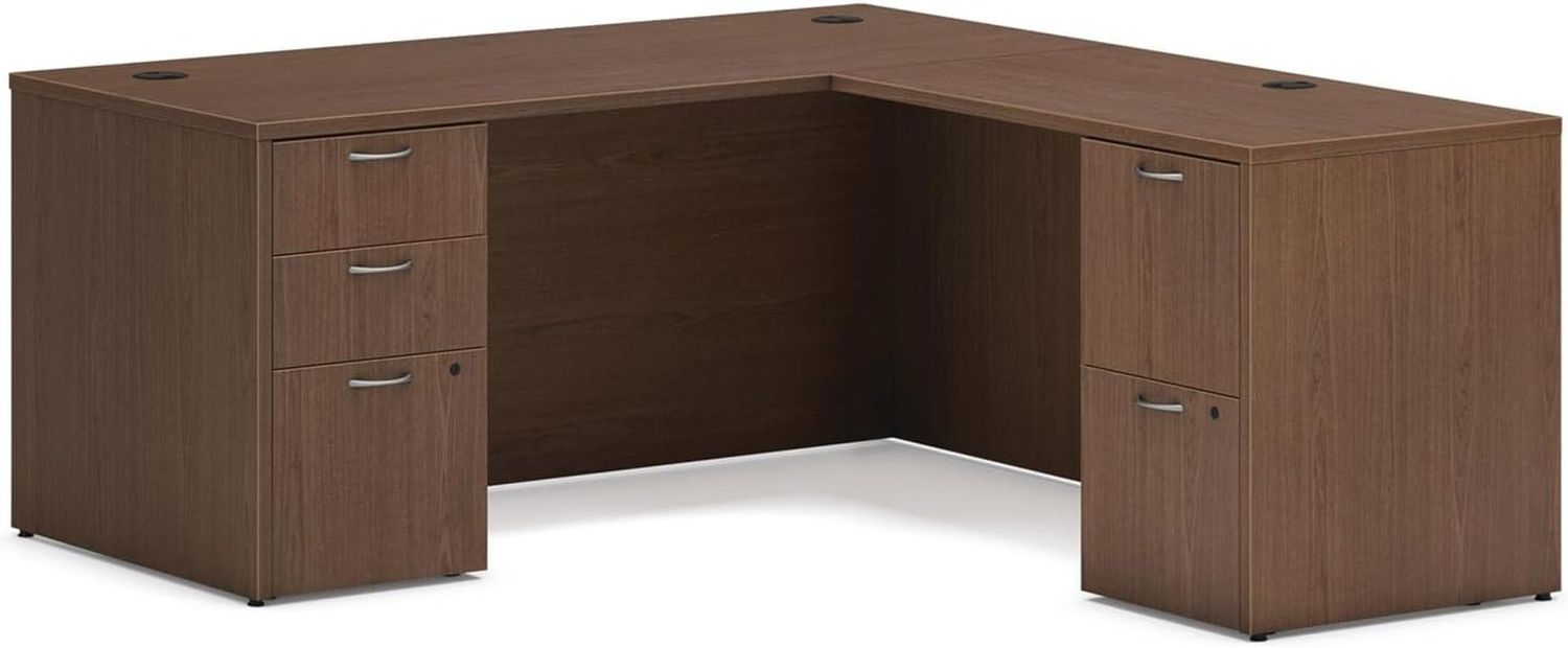 L Shaped Office Desk with Dual Storage Pedestals