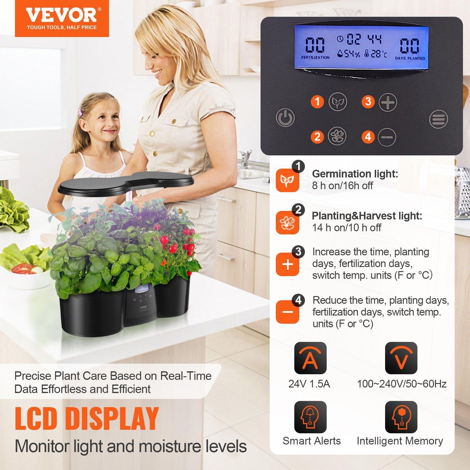 VEVOR Hydroponics Growing System, 12 Pods Indoor Growing System, Indoor Herb