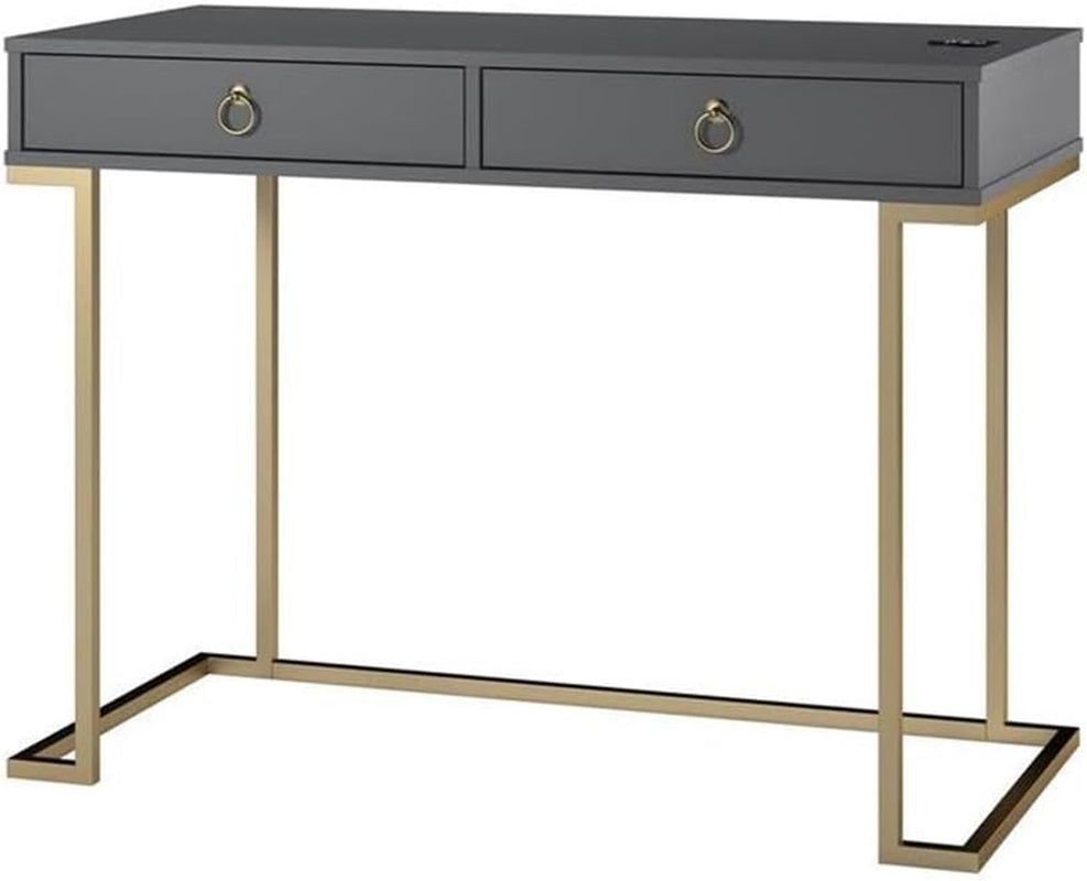 Modern Graphite Grey Computer Desk for Small Spaces