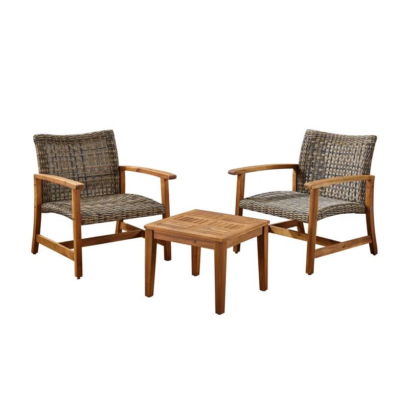 Outdoor Wicker Rattan Seating Set For Patio EndTable