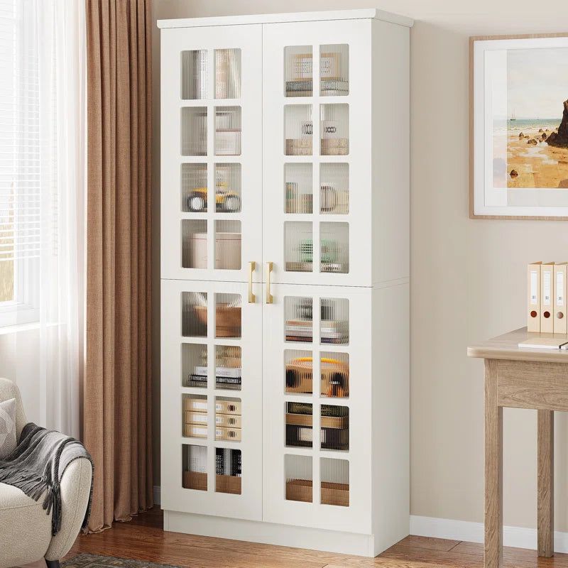 71 Inch Storage Cabinet With Door Adjustable Shelves