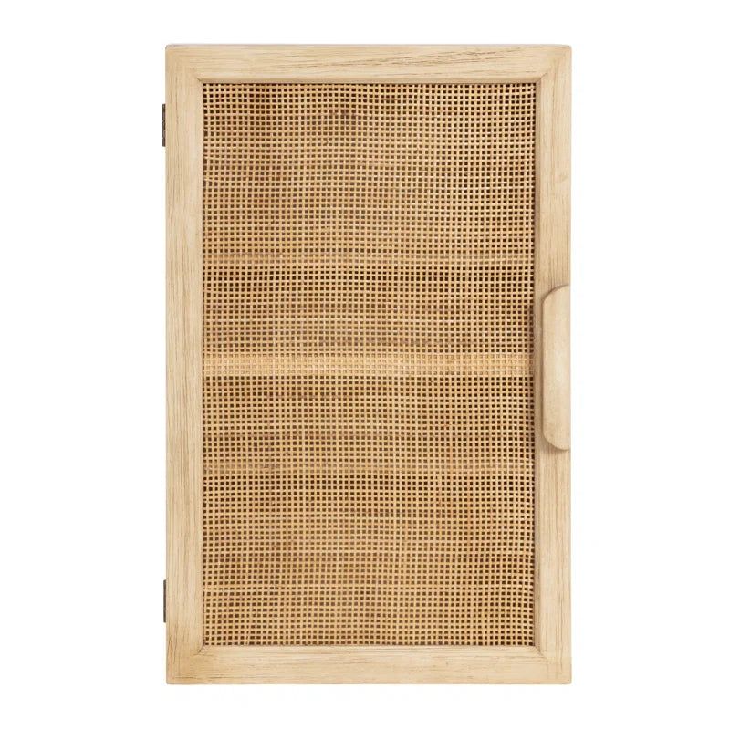 Solid Wood Accent Cabinet With Cane Facing Shelves
