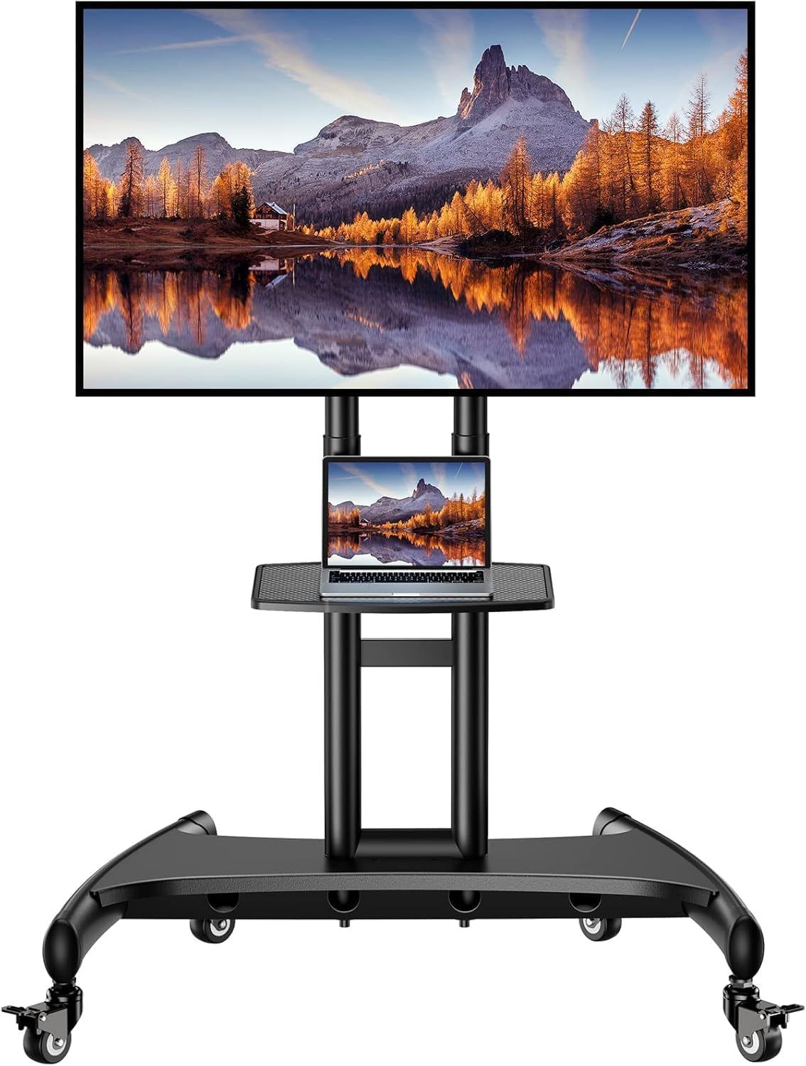 Mobile TV Cart 32 Inch HeightAdjustableWheeledStepless