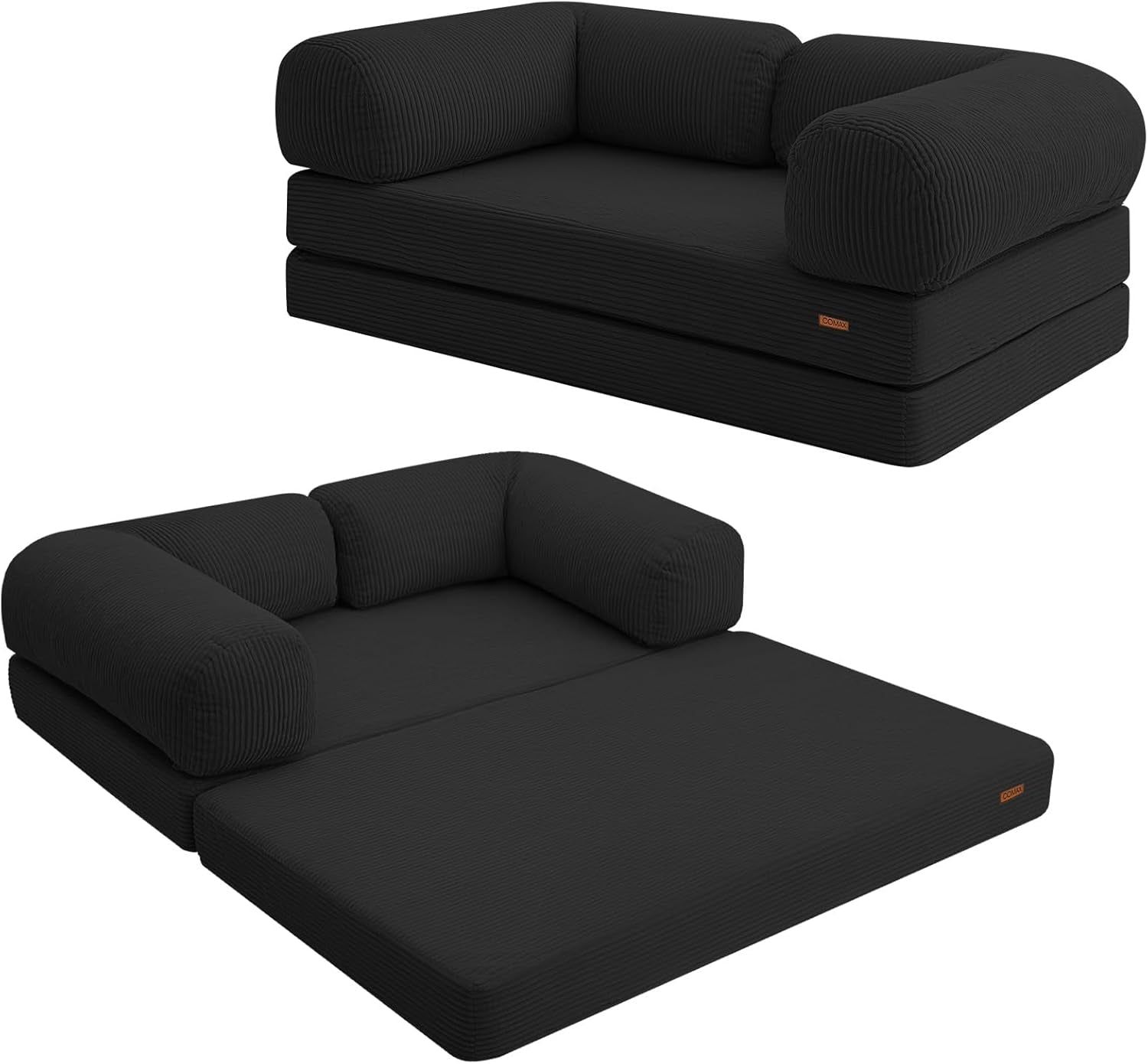 Folding Sofa Bed Queen Black Multifunctional Sleeper