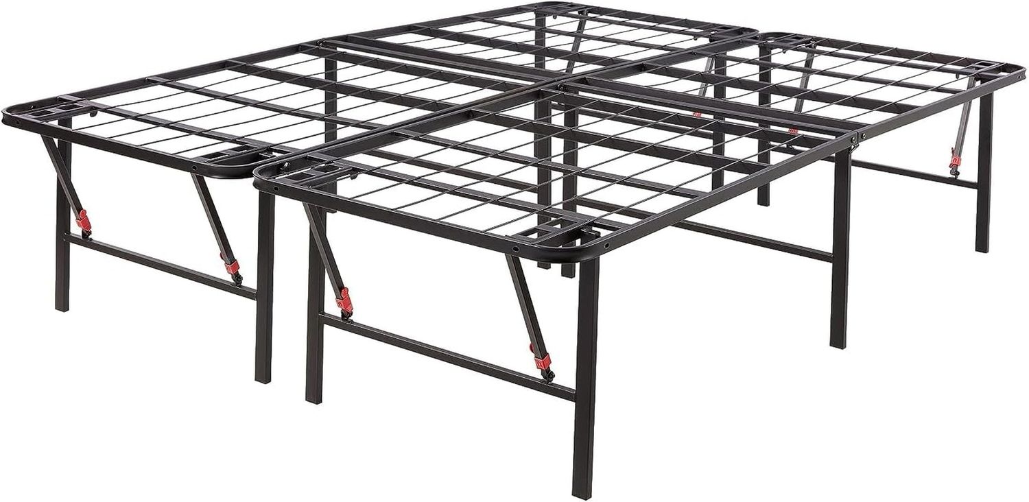 Sturdy Metal Queen Bed Frame With Built In Storage Platform