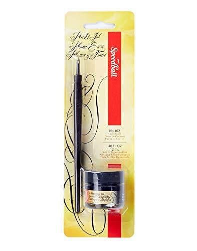 Speedball Art Calligraphy Pen &amp; Ink Set Black