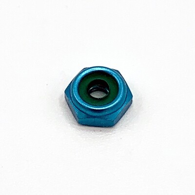 4-40 Hex Low Profile Lock Nut Aluminum - Blue