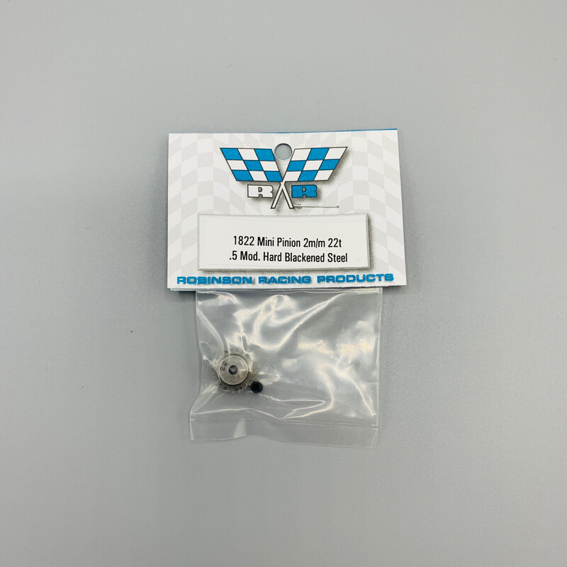 Robinson Racing Mini Pinion 2mm bore Hard Steel .5 Mod 22 teeth (22T)