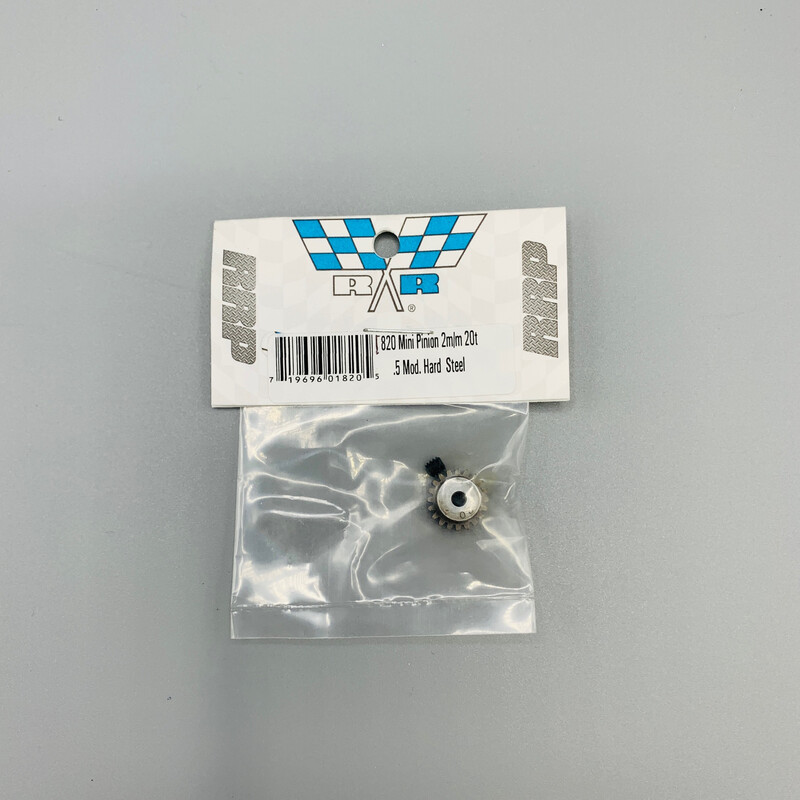 Robinson Racing Mini Pinion 2mm bore Hard Steel .5 Mod 20 teeth (20T)