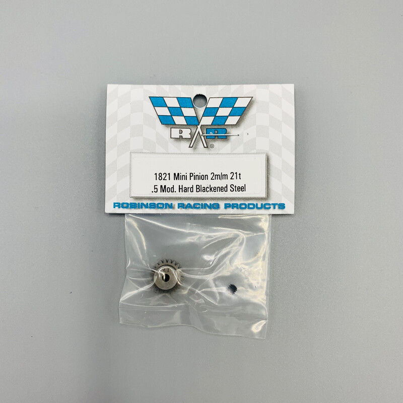 Robinson Racing Mini Pinion 2mm bore Hard Steel .5 Mod 21 teeth (21T)