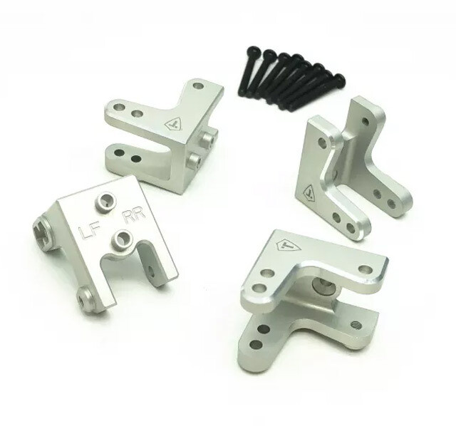 Treal Aluminum 7075 Shock Mount Set (4) for Losi LMT (Silver)