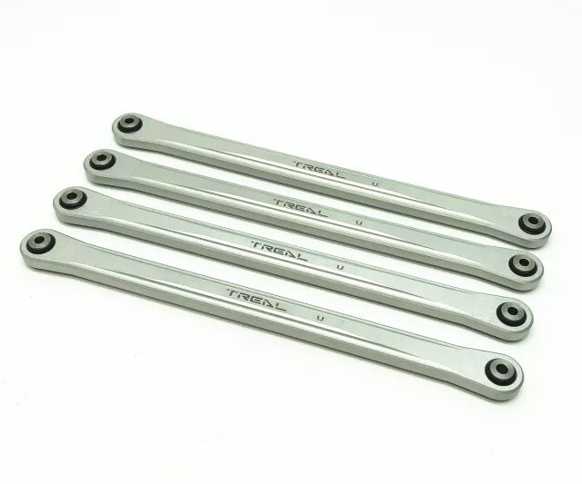 Treal Aluminum 7075 Upper Link Bars (4) pcs Set for Losi LMT (Silver)