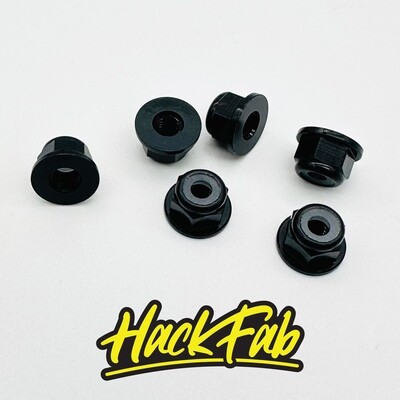 Losi Mini-T 2.0/Mini-B 3mm Aluminum Flanged Wheel Nuts (6) (Black)