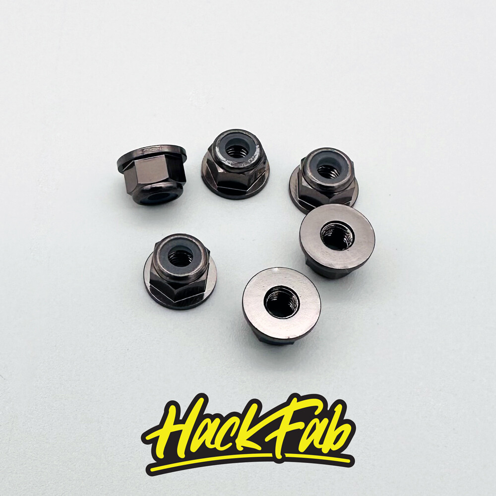 Losi Mini-T 2.0/Mini-B 3mm Aluminum Flanged Wheel Nuts (6) (Gun Metal)