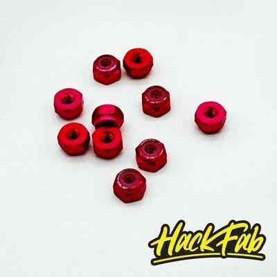 Losi Mini-T 2.0/Mini-B 2mm Aluminum Lock Nuts (10) (Red)