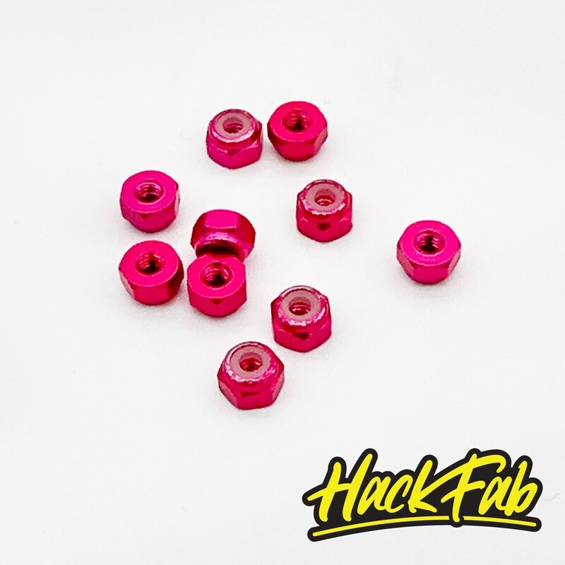 Losi Mini-T 2.0/Mini-B 2mm Aluminum Lock Nuts (10) (Pink)