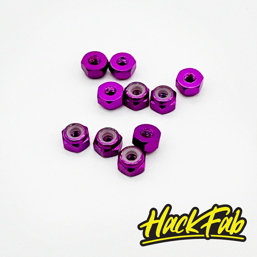 Losi Mini-T 2.0/Mini-B 2mm Aluminum Lock Nuts (10) (Purple)