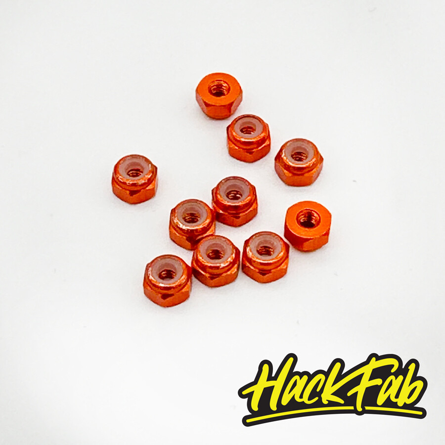 Losi Mini-T 2.0/Mini-B 2mm Aluminum Lock Nuts (10) (Orange)