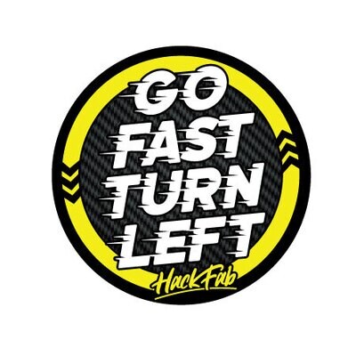 HackFab GO FAST TURN LEFT sticker