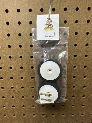 Gone Bananas Mini-B Foam Tires FRONT (2) (White Wheels)