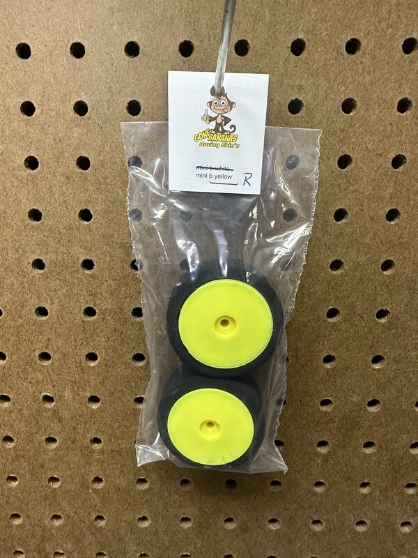 Gone Bananas Mini-B Foam Tires REAR (2) (Yellow Wheels)