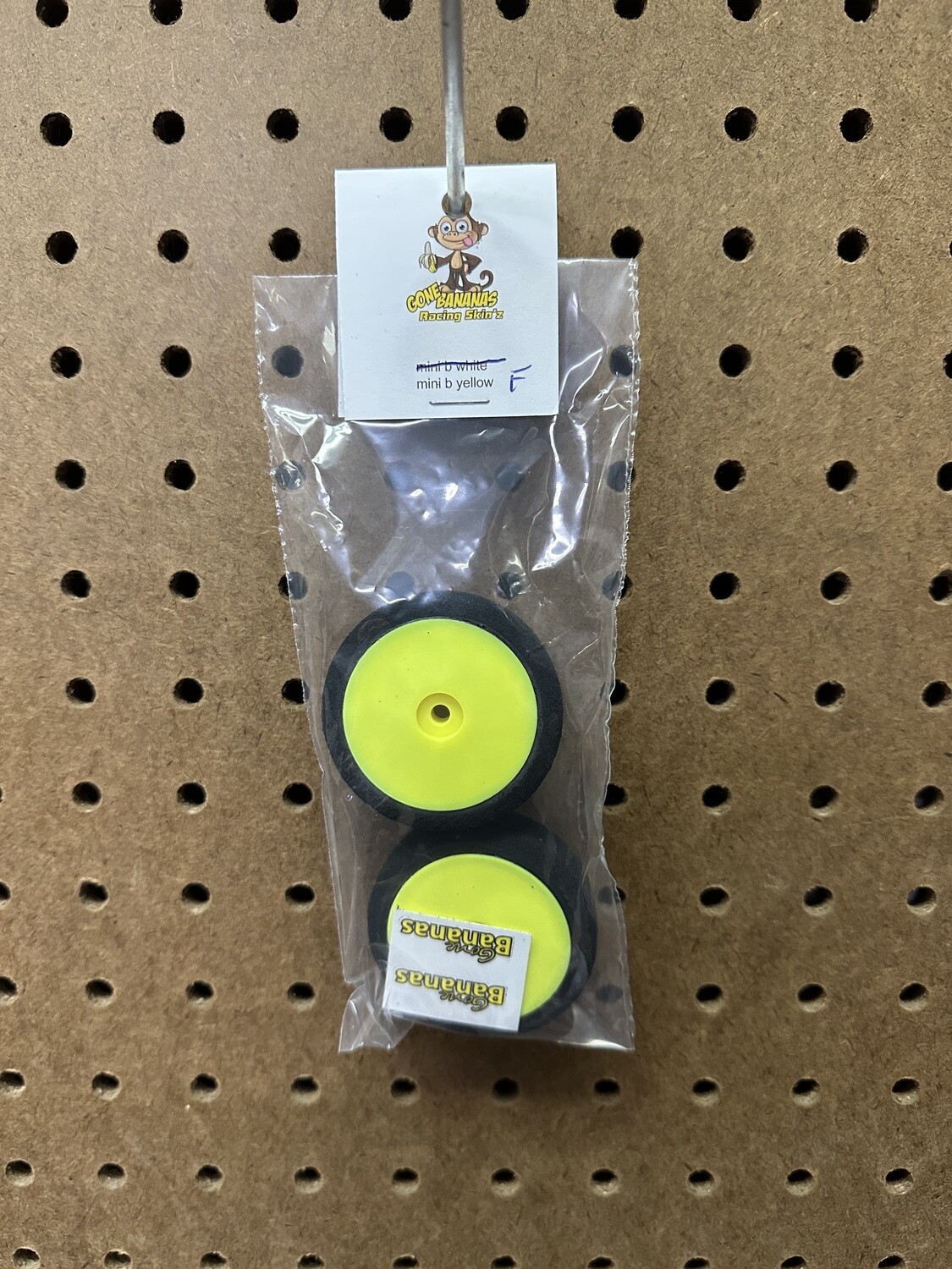 Gone Bananas Mini-B Foam Tires FRONT (2) (Yellow Wheels)