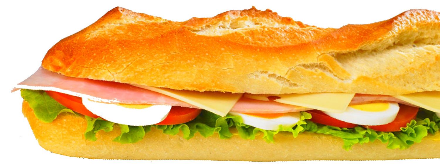 BAGUETTE WITH HAM &amp; CHEESE &amp; LETTUCE
