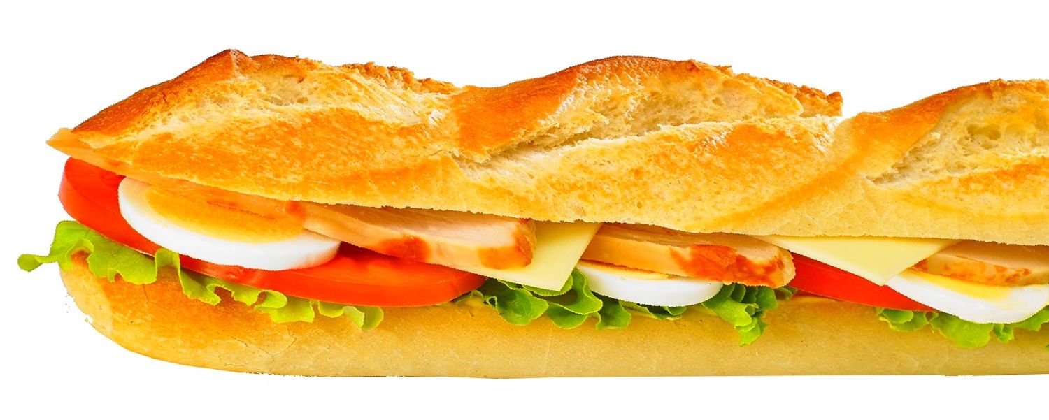 BAGUETTE WITH HALAL ROAST CHICKEN &amp; LETTUCE