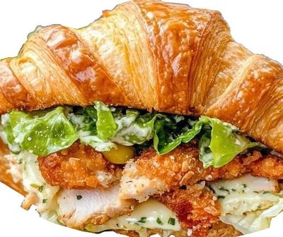 CROISSANT, CRISPY CHICKEN, CESAR SAUCE, LETTUCE