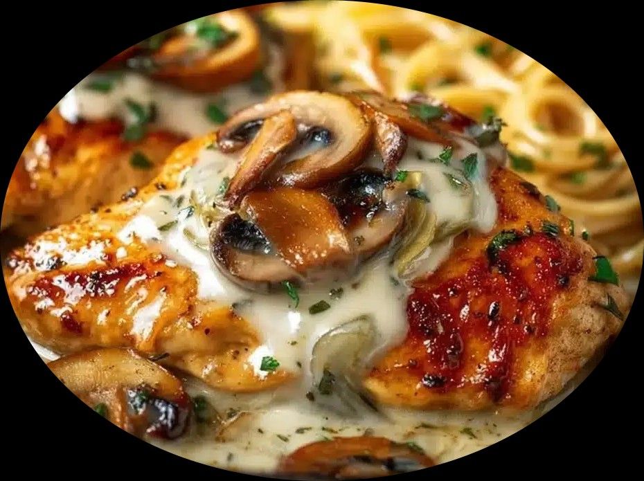 HALAL CHICKEN BREAST WITH MUSHROOMS IN FOREST SAUCE