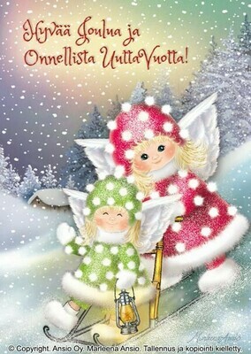 Joulukortti Marleena Ansio: enkelit Joulukortti Marleena Ansio: enkelit