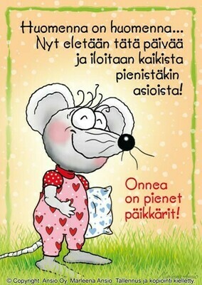 Kortti Marleena Ansio: päikkäri-hiiri Kortti Marleena Ansio: päikkäri-hiiri