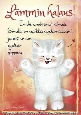 Kortti Marleena Ansio: hali-kissa Kortti Marleena Ansio: hali-kissa