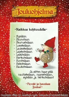 Joulukortti Marleena Ansio: siilin jouluohjelma Joulukortti Marleena Ansio: siilin jouluohjelma