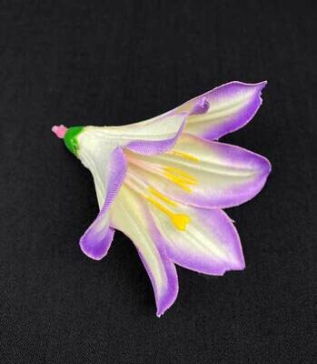 Lilja minitekokukkapää, kerma/violetti