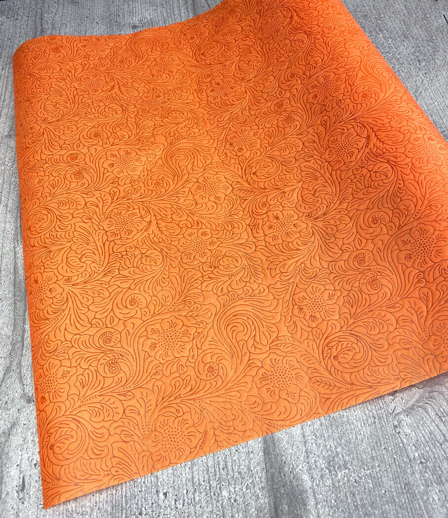 Oranssi kuitukangas kuvioitu, 50 x 50cm