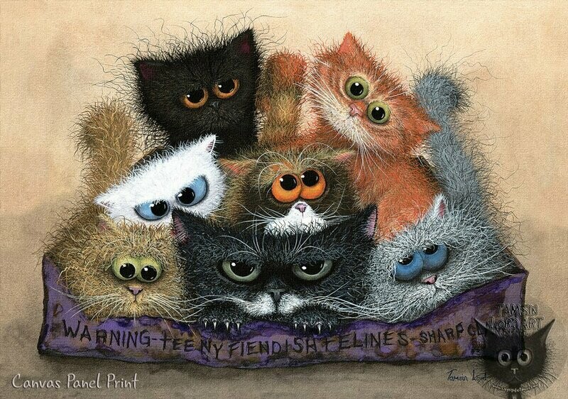 Chocolate Box Teeny Fiendish Felines - Art Prints
