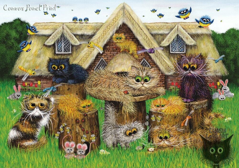 Cats Cottage Garden - Art Prints