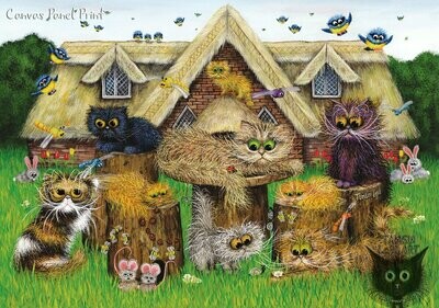 Cats Cottage Garden - Art Prints