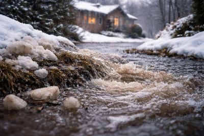 Hochwasser durch Schnee