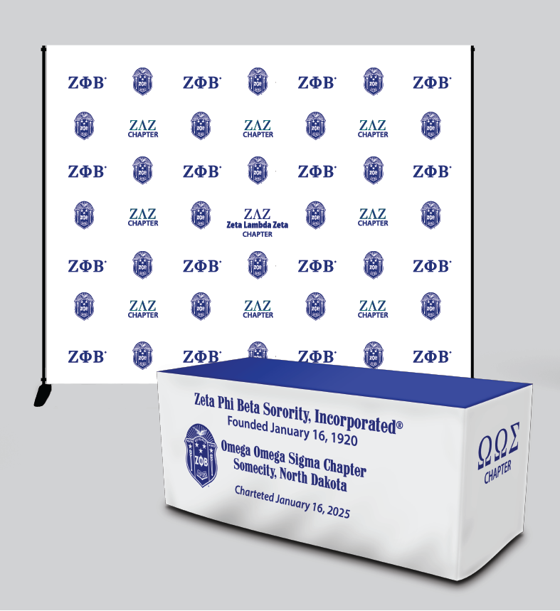 Zeta Phi Beta®  - Table Cover + Step and Repeat Photography Backdrop